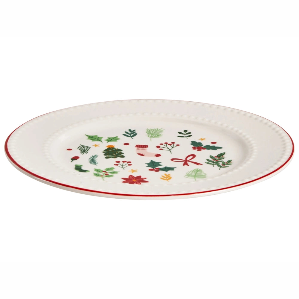 Set di 12 pezzi Porcellana bianca Finitura smaltata reattiva fatta a mano Servizio per 4 persone Effetto martellato Natale Cucina Sala da pranzo