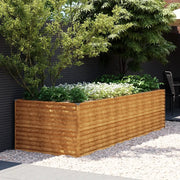 Fioriera Rialzata da Giardino 290x100x69 cm in Acciaio Cortencod mxl 130176