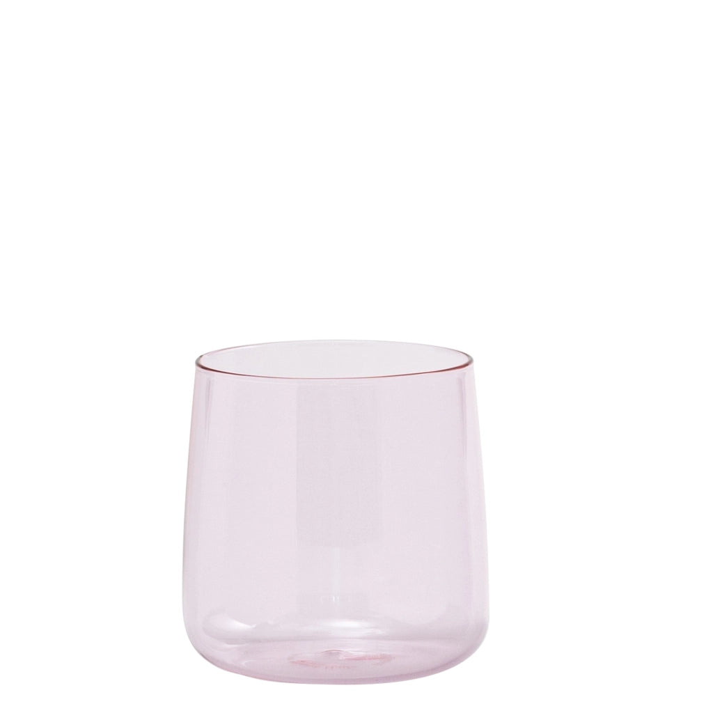 Zafferano Set 6 Bicchieri No Bilia in vetro borosilicato soffiato a mano, design elegante e resistente, colore rosa, ideale per bevande fredde