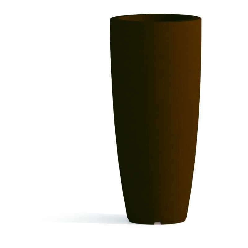Vaso alto moderno di design Ø40 H90 in polimero marrone resistente per interno ed esterno - Made in Italy - Monacis