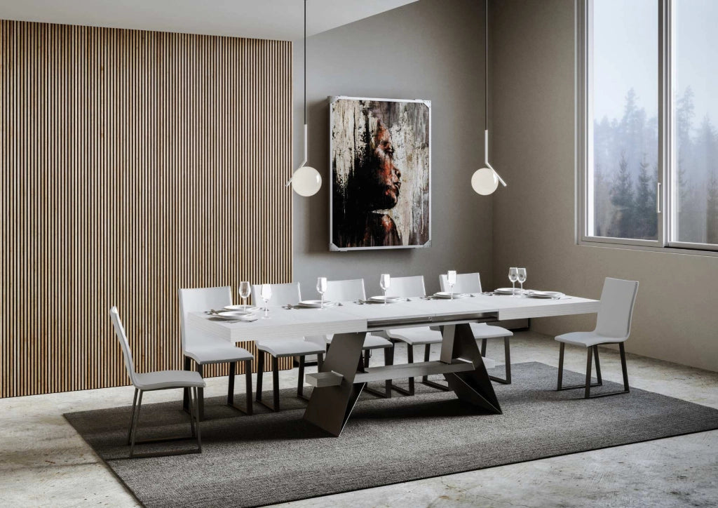 Tavolo Allungabile 160-264x90x77 cm Baita Bianco Frassino