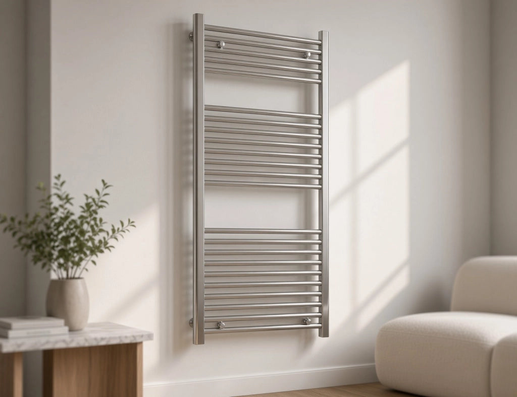 Scaldasalviette termoarredo 80x50 cm (int.45) cromato da bagno tubi dritti ROY