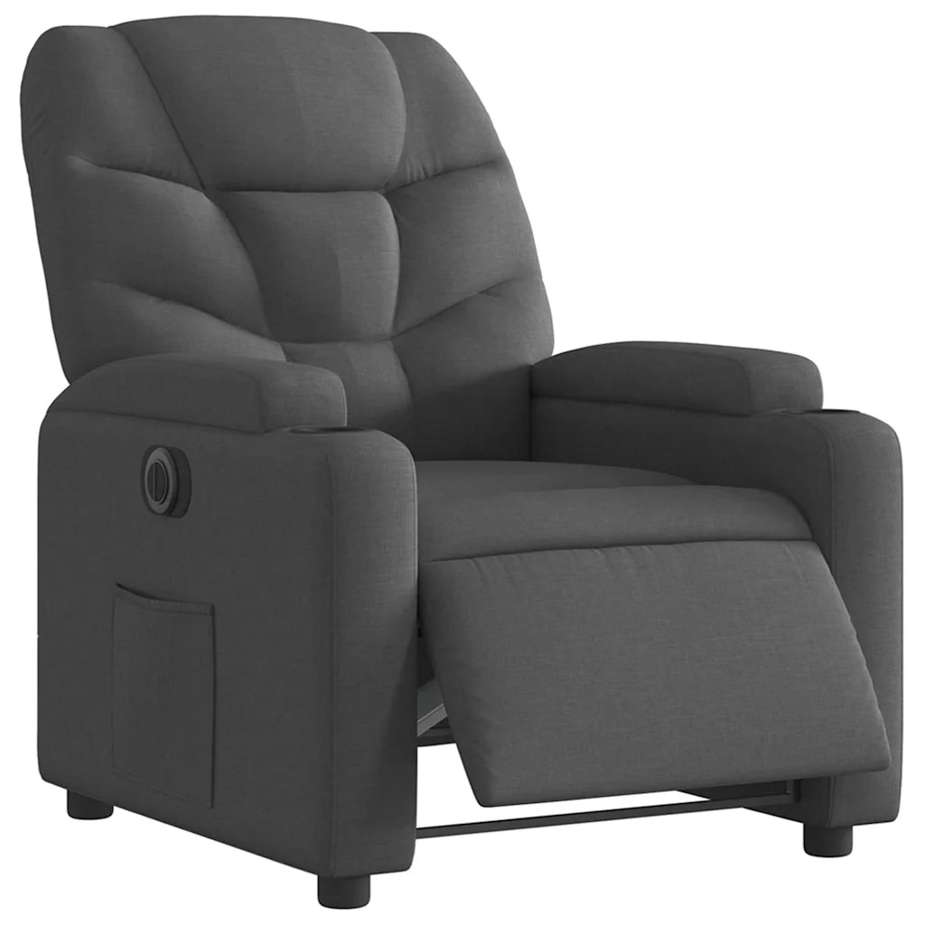 Poltrona Elettrica Reclinabile Grigio Scuro in Tessuto 3204573