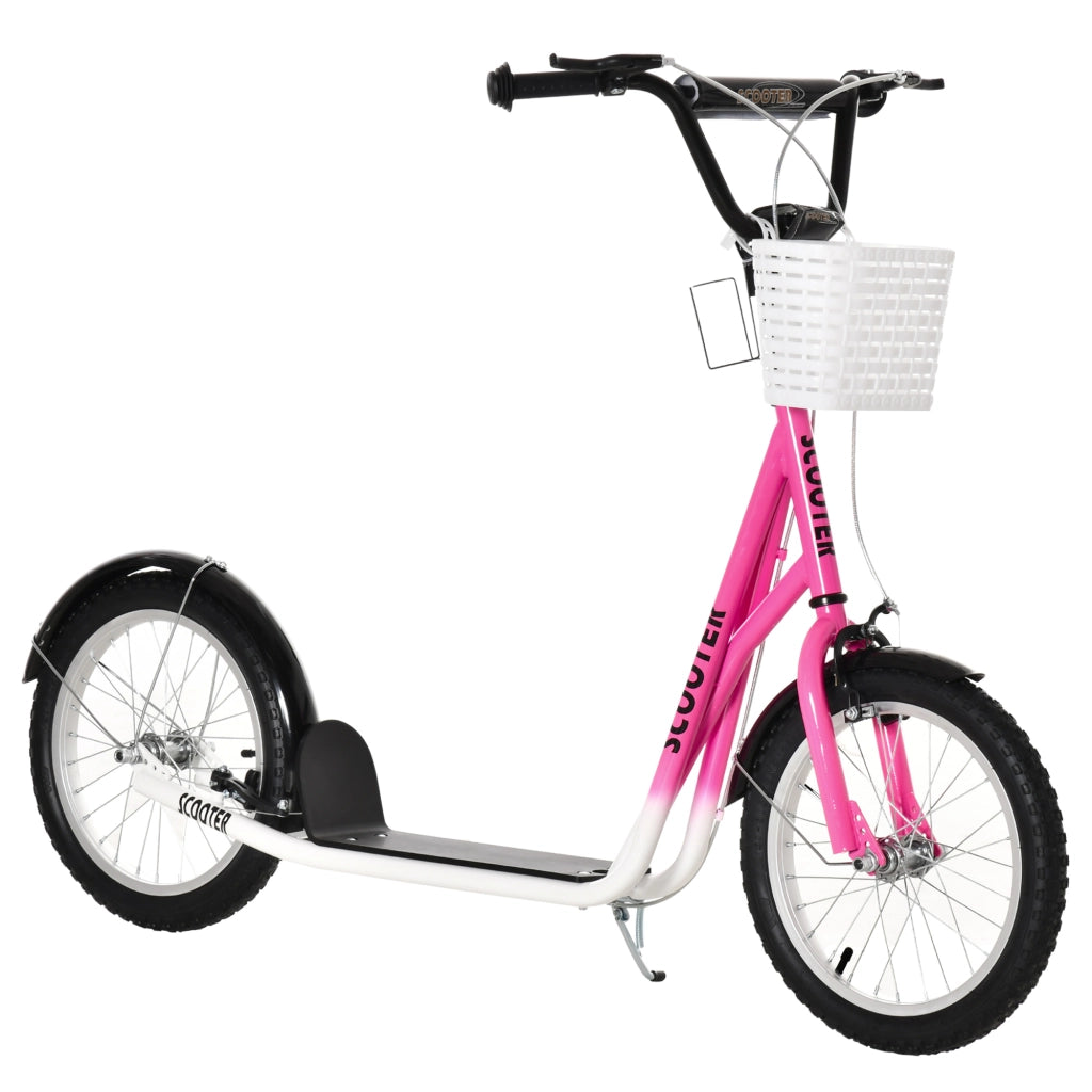 Trotinette per Bambini con Freno e Cestino ¨C zephmum ¨C Bianco e Rosa