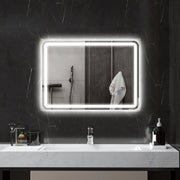 Specchio LED da bagno con musica, orologio e funzione antiappannamento