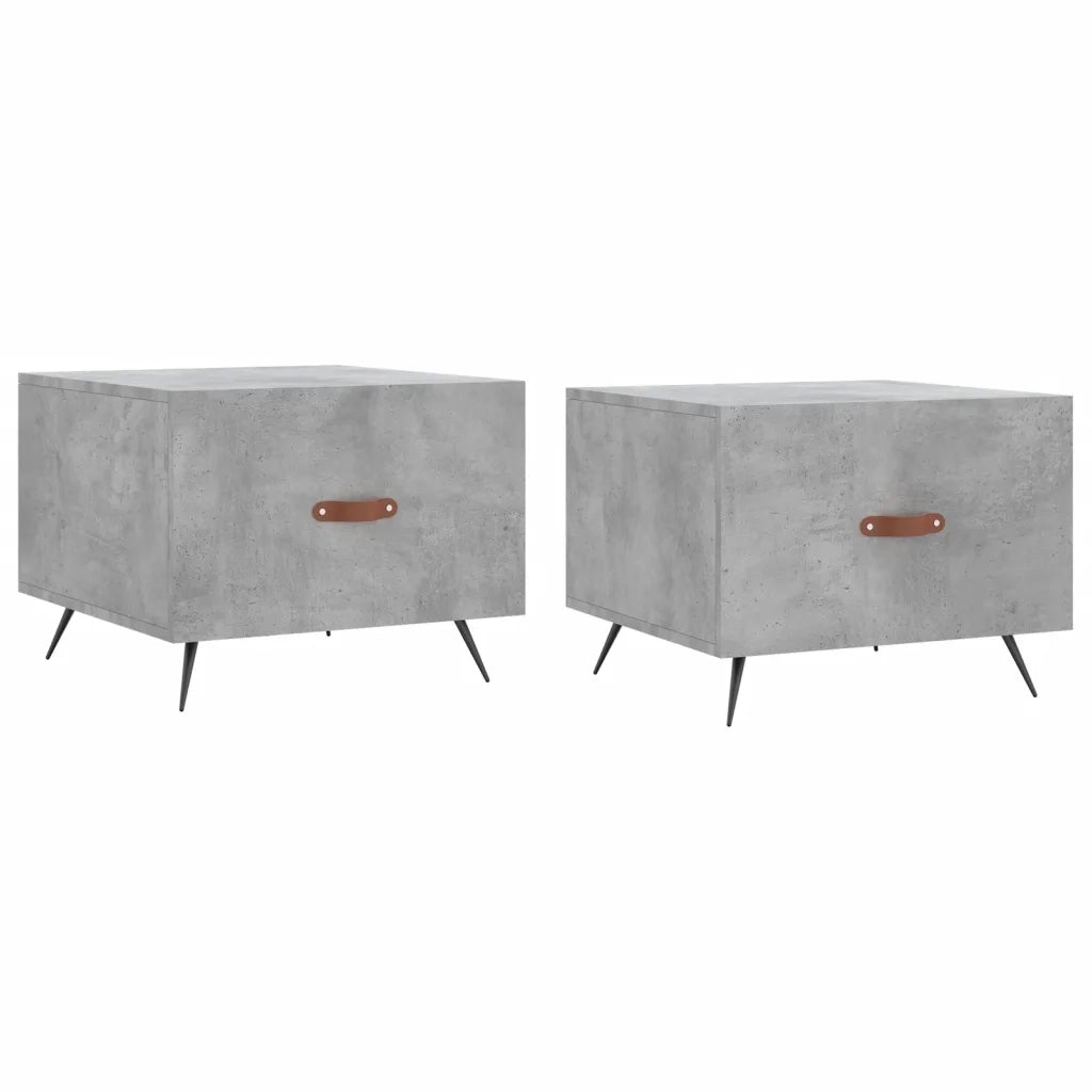 2 pz Tavolini salotto | Tavolino da caff¨¨ | Tavolino da Soggiorno Grigio Cemento 50x50x40 Legno Multistrato