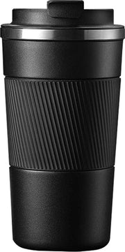 Bicchiere termico, 380 ml, antiscivolo, acciaio inossidabile, a doppia parete, isolato, impermeabile, tazza da viaggio con coperchio, tazza per caffè da asporto, marrone