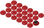 Magnetici rossi grandi per il quadro per frigorifero, lavagna e bacheca, 40 mm x 8 mm alto - confezione da 12 pezzi