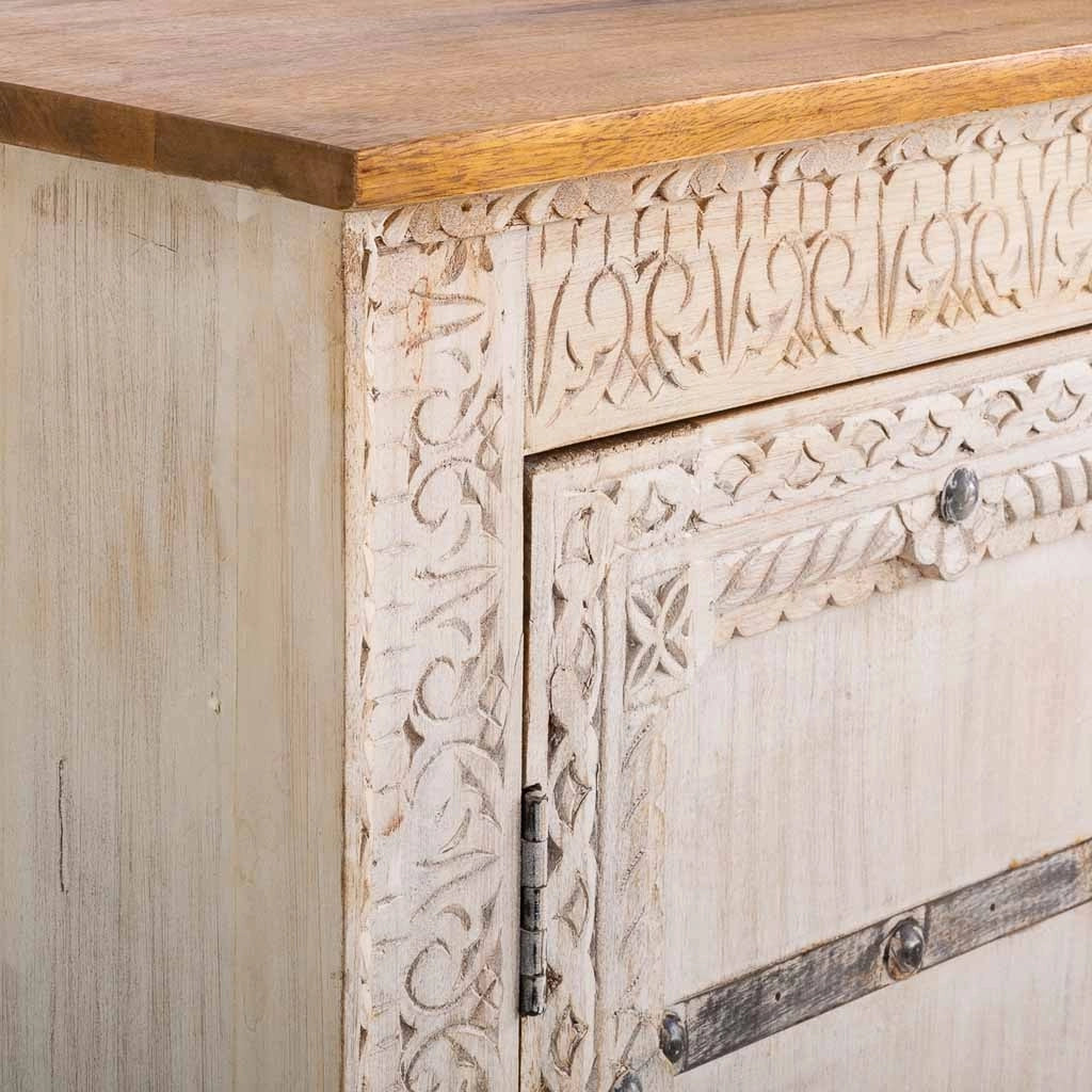 Credenza in legno bianco 190x45x105h
