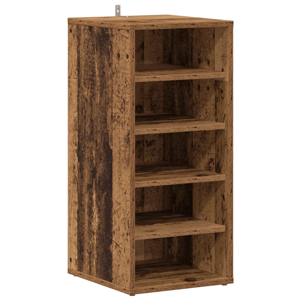 vidaXL Scarpiera Legno Antico 32x35x70 cm in Legno Multistrato
