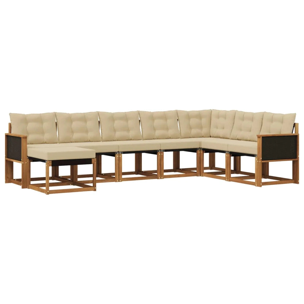 Set di divani da esterno 8 pz Naturale e Beige 3382137
