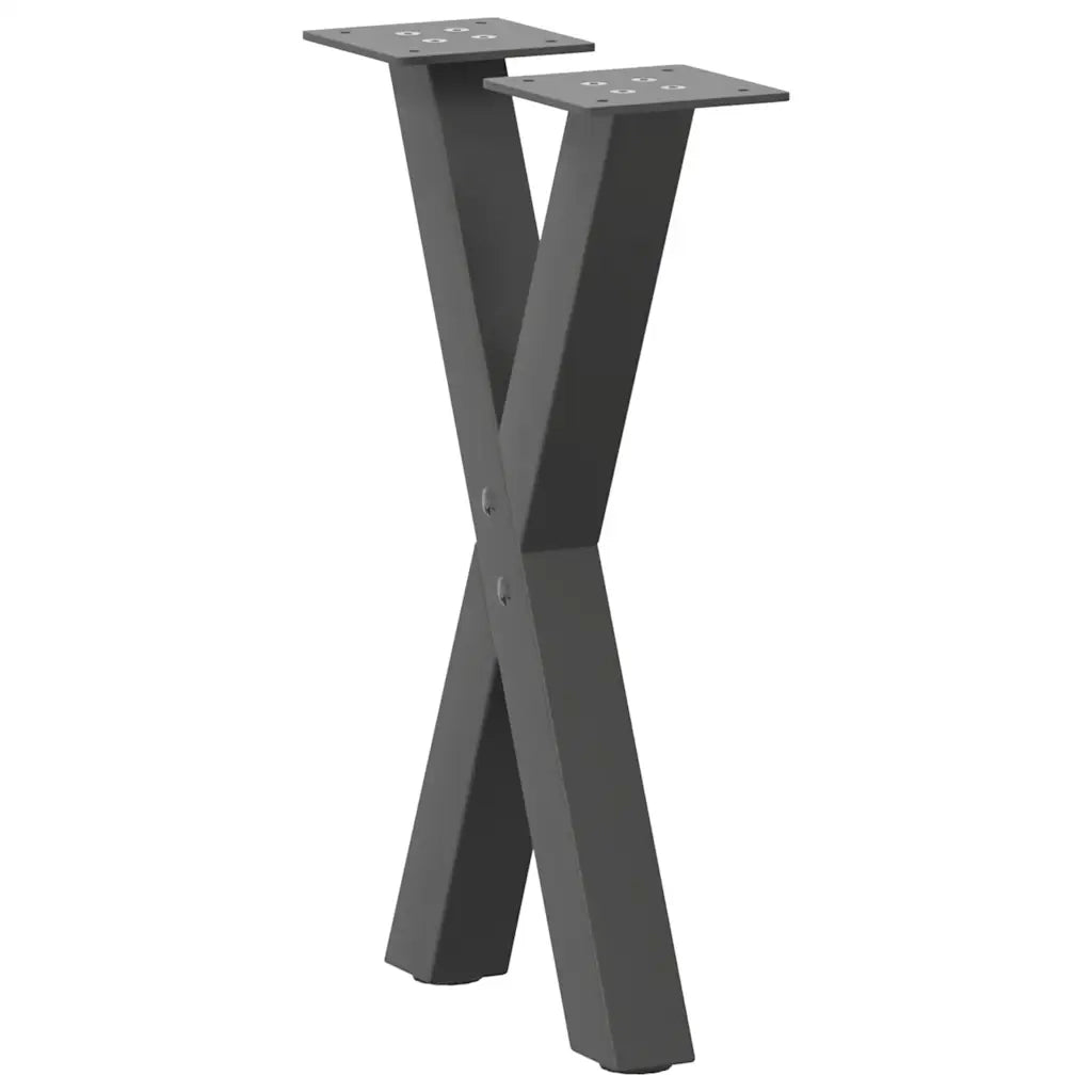 Gambe per Tavolino da CaffÃ¨ a Forma di X 2 pz Antracite 28x(42-43) cm Acciaio