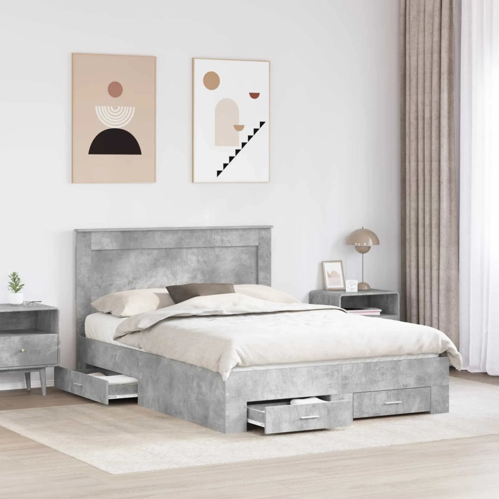 Struttura del letto con cassetto con testiera Legno multistrato 3410321