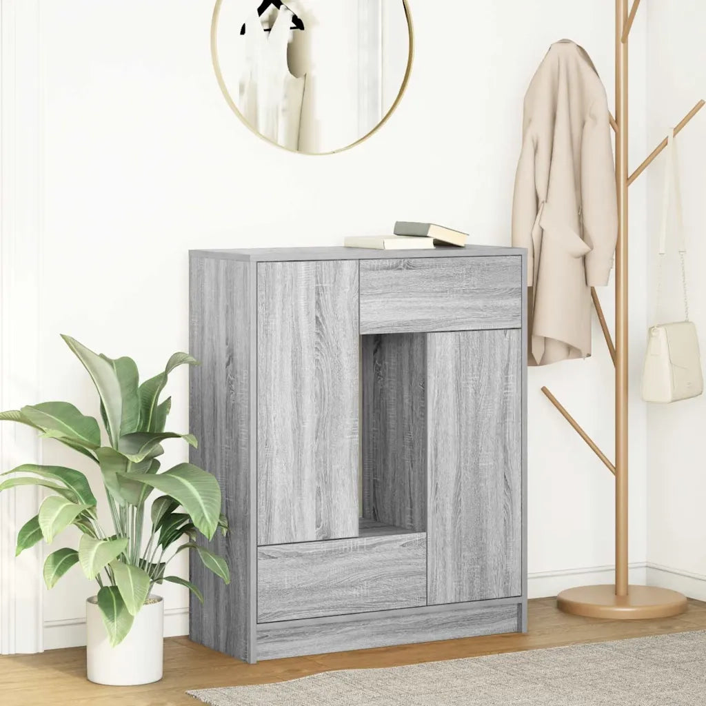 Credenza con Cassetti e Ante-Buffet-Armadio da cucina Grigio Sonoma 73x31x90 cm