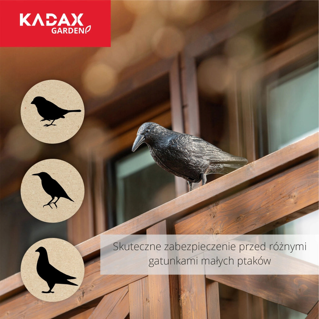 KADAX Grande spaventapasseri a forma di corvo contro piccioni, storni e uccelli in volo (2 pezzi)