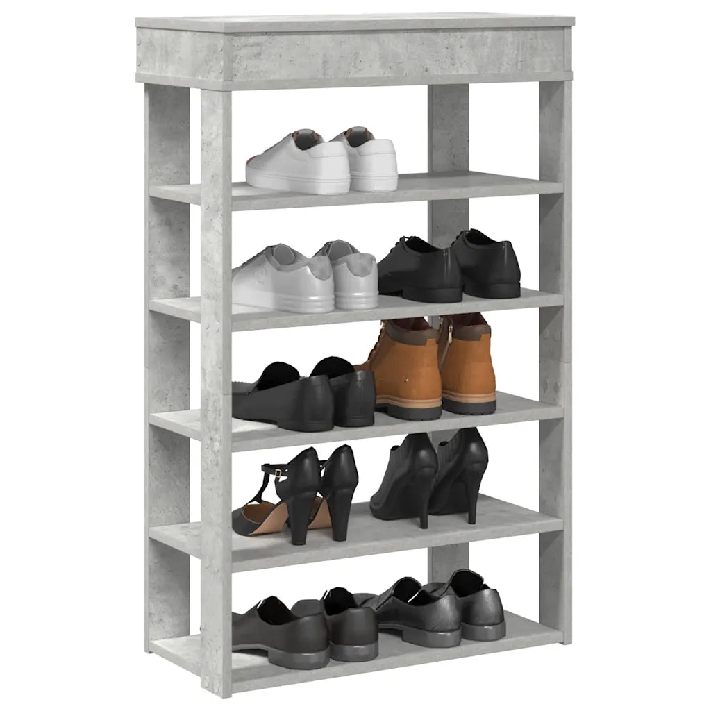 vidaXL Scarpiera Grigio Cemento 60x30x98 cm in Legno Multistrato