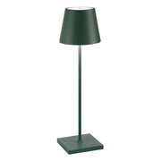 Lampada a led da tavolo Poldina Pro Verde Scuro ricaricabile e dimmerabile con batteria fino a 12 ore