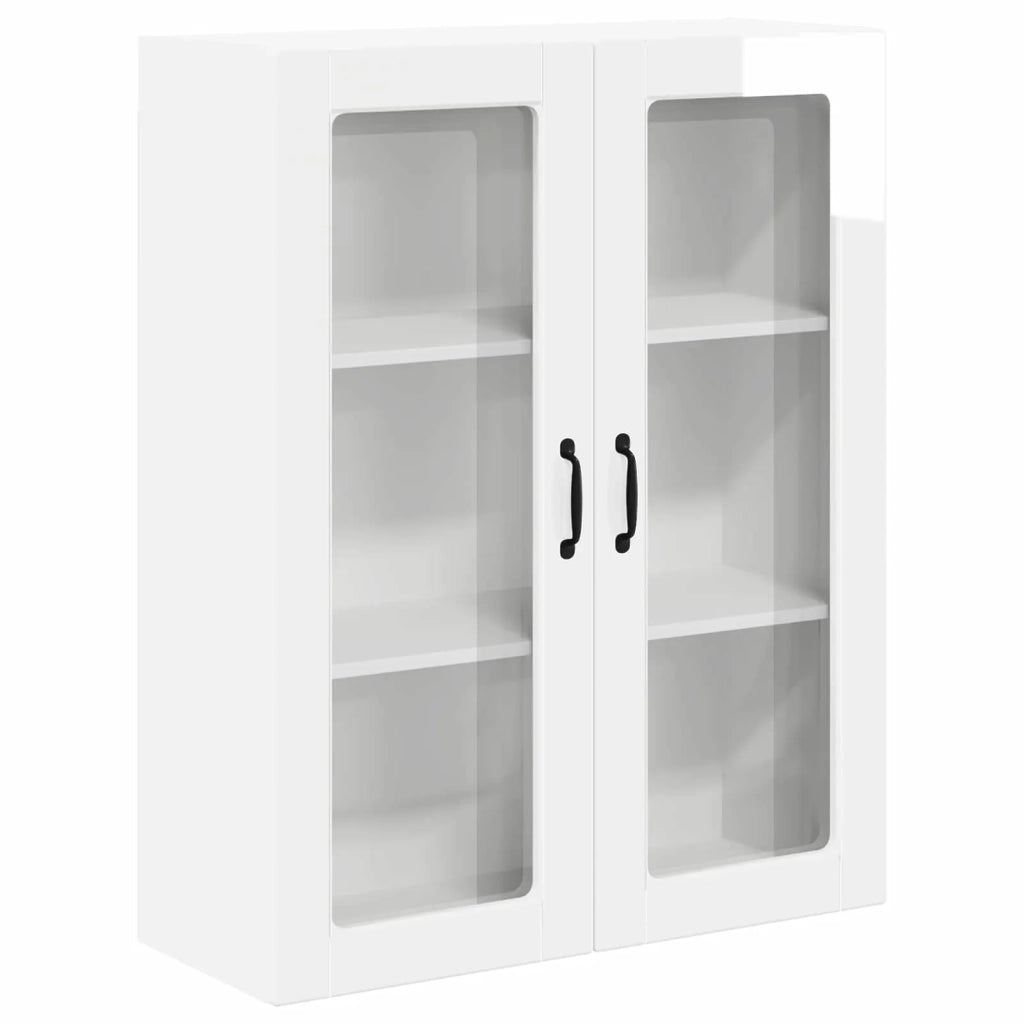 Pensile da cucina | Mobile in vetro da parete LUCCA Bianco Lucido 80 x 31 x 100 cm