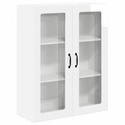 Pensile da cucina | Mobile in vetro da parete LUCCA Bianco Lucido 80 x 31 x 100 cm