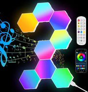 Pannello LED a Sei Facce con 8 Unità - Pannello LED RGB Smart con Controllo App - Sincronizzazione Musica - Decorazione per Camera Gamer - Lampada Modulare.