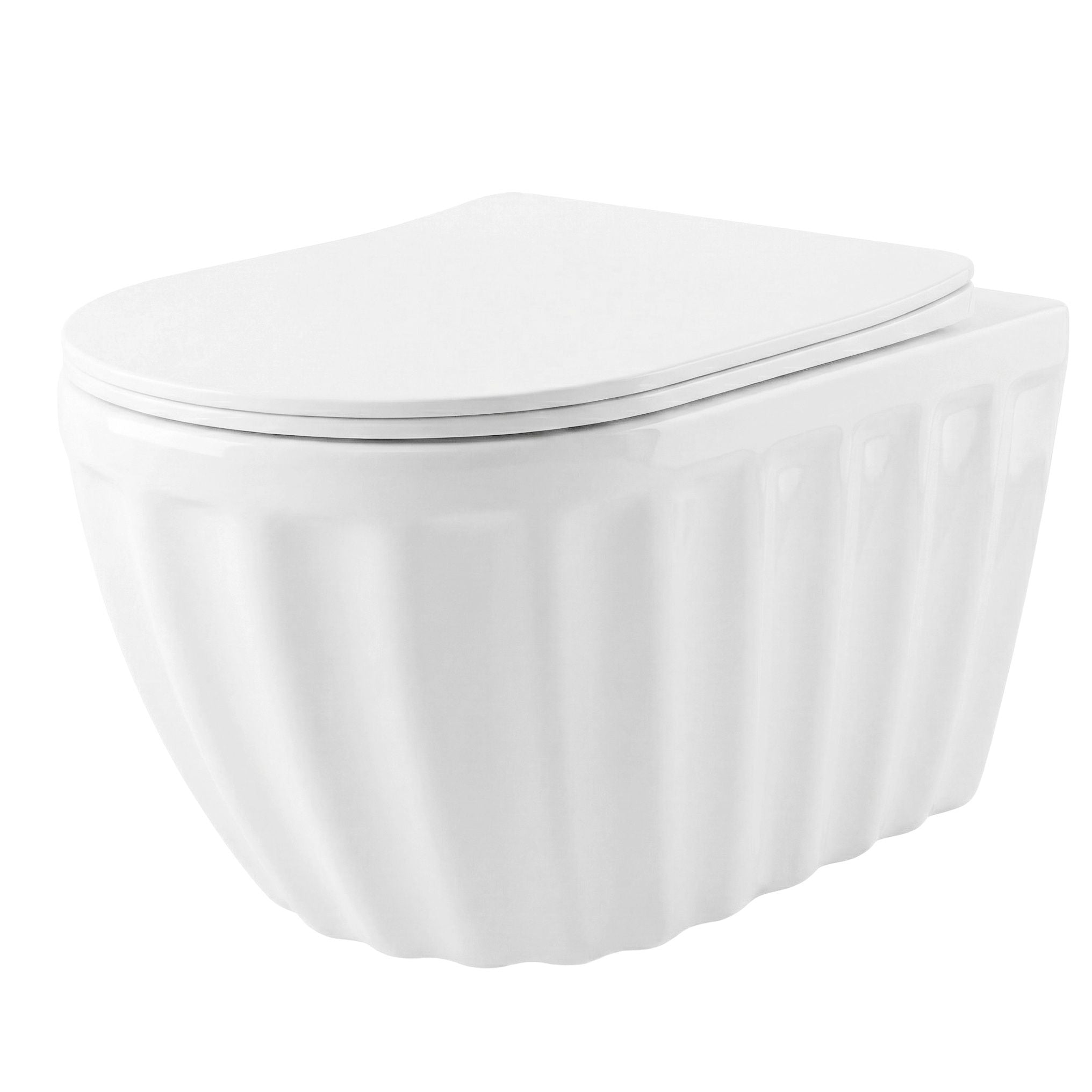 Set: Wc Sospeso + Lavabo Da Appoggio Rea Duo White