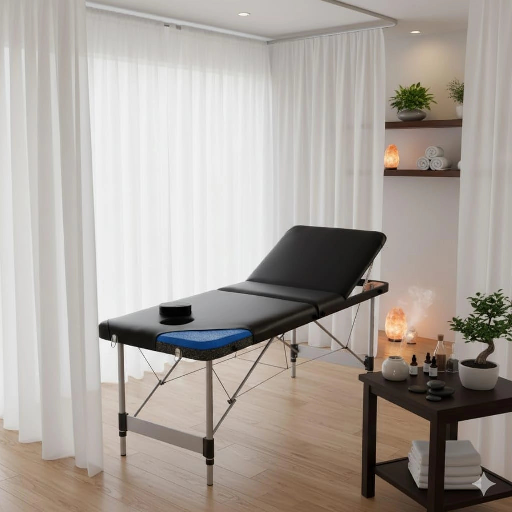 LETTINO MASSAGGIO PROFESSIONALE 3 ZONE IN ALLUMINIO PERFETTO PER ESTETISTA PORTATILE E RICHIUDIBILE COD-010