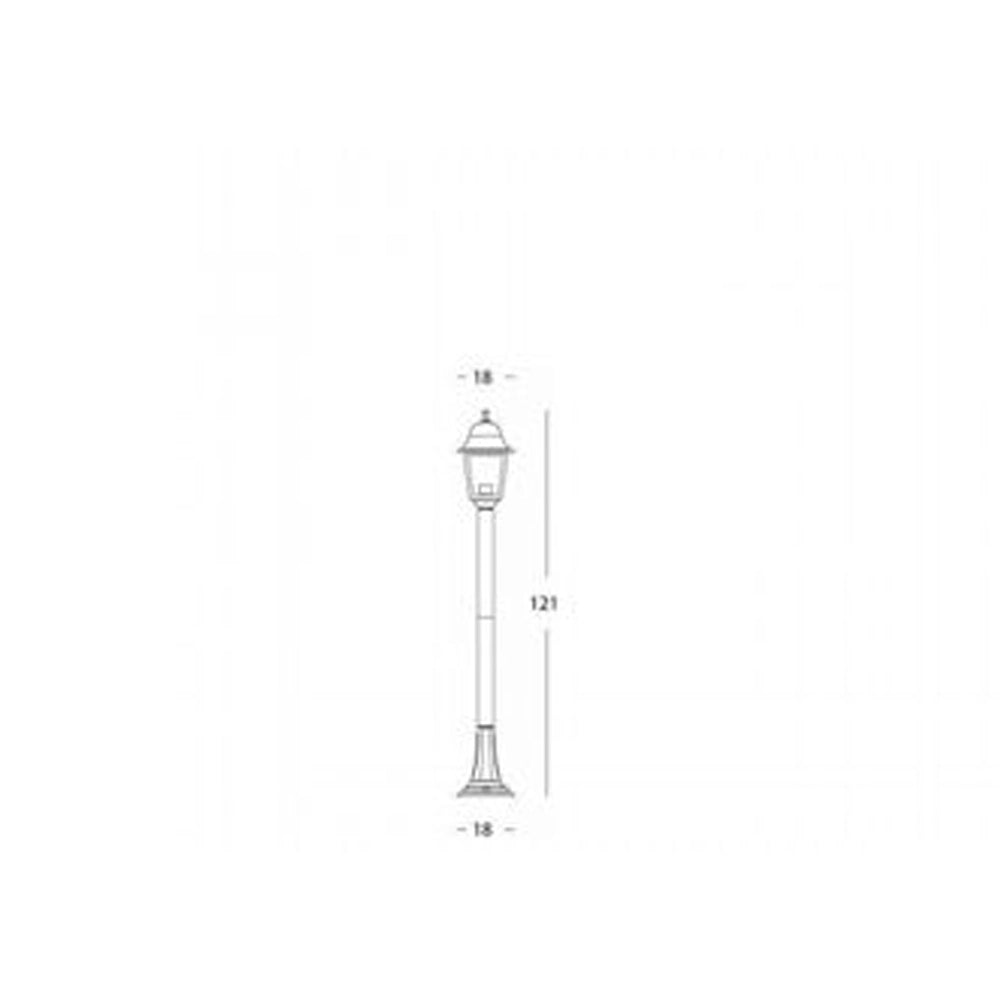 Palo Da Esterno Contemporaneo Old Alluminio E Vetro Bianco 1 Luce E27