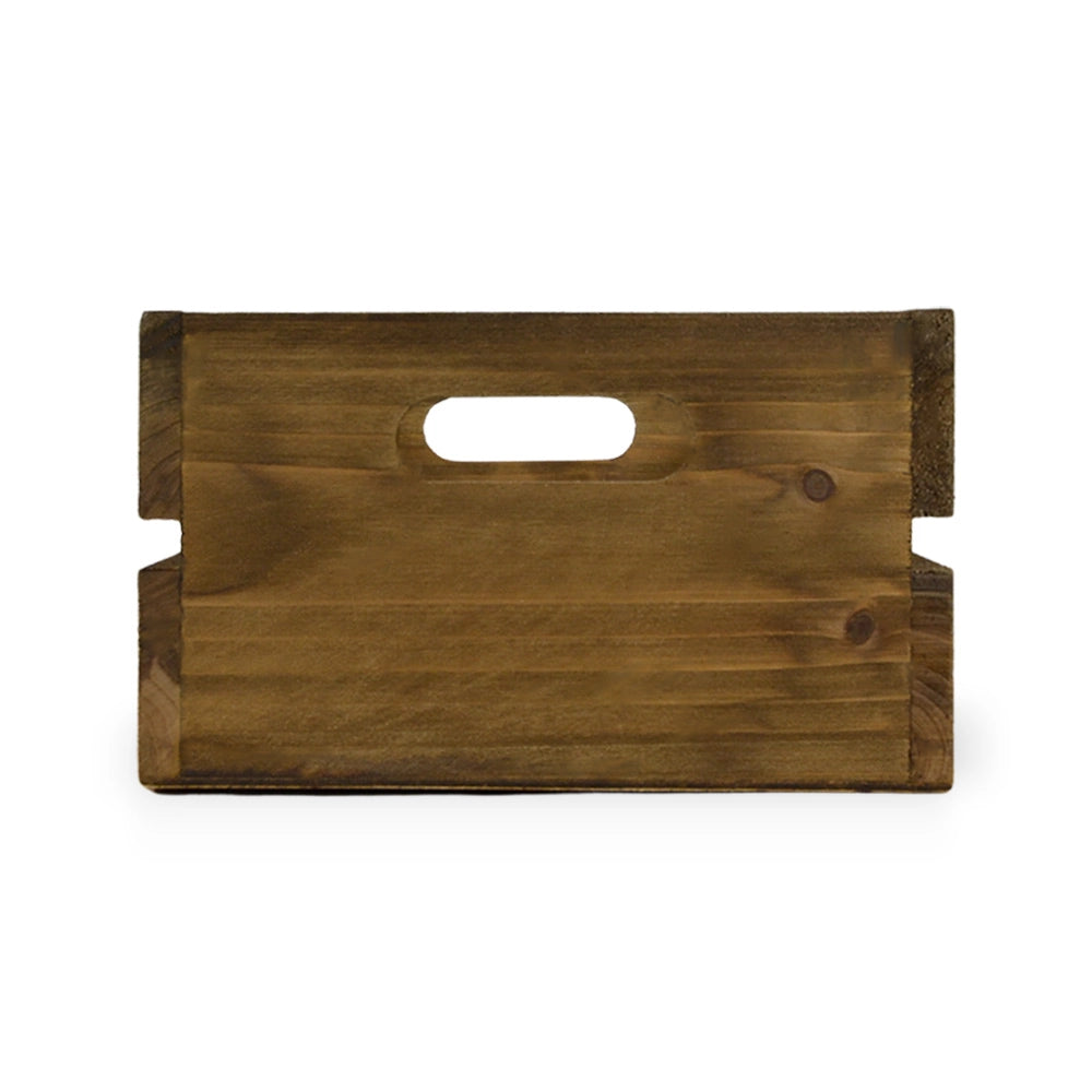 Cassettina Contenitore Portaoggetti in Legno Marrone con manici cm 30 x 19 x h11