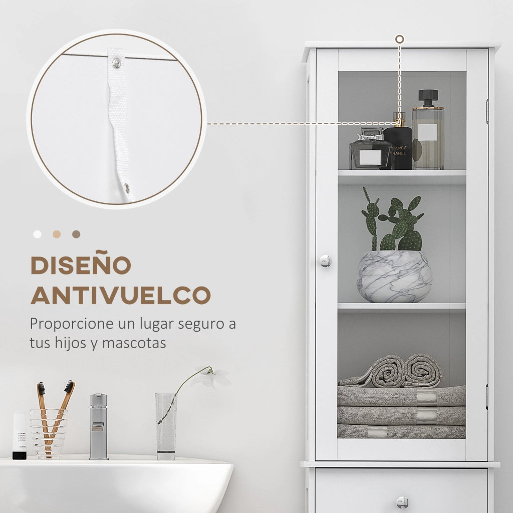 Armadio da Bagno Alto ¨C zephmum ¨C Bianco 40x27x171,5 cm