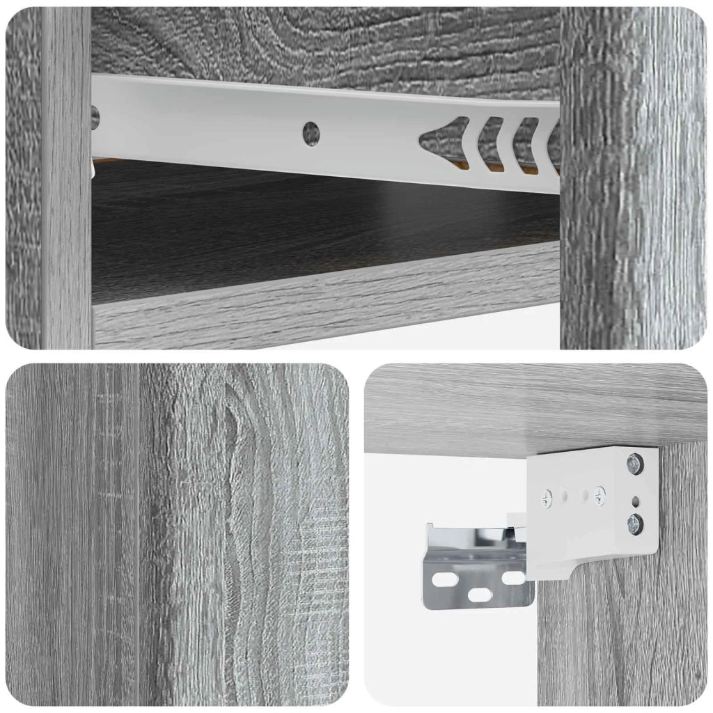 Tavolino da Parete Laterale Grigio Sonoma 59 x 34,5 x 17 cm 899171