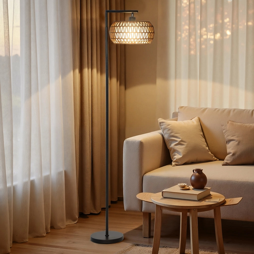 Lampada da Terra a Doppia Campana con Telecomando ¨C zephmum ¨C 3 Luci, Regolabile, Boema