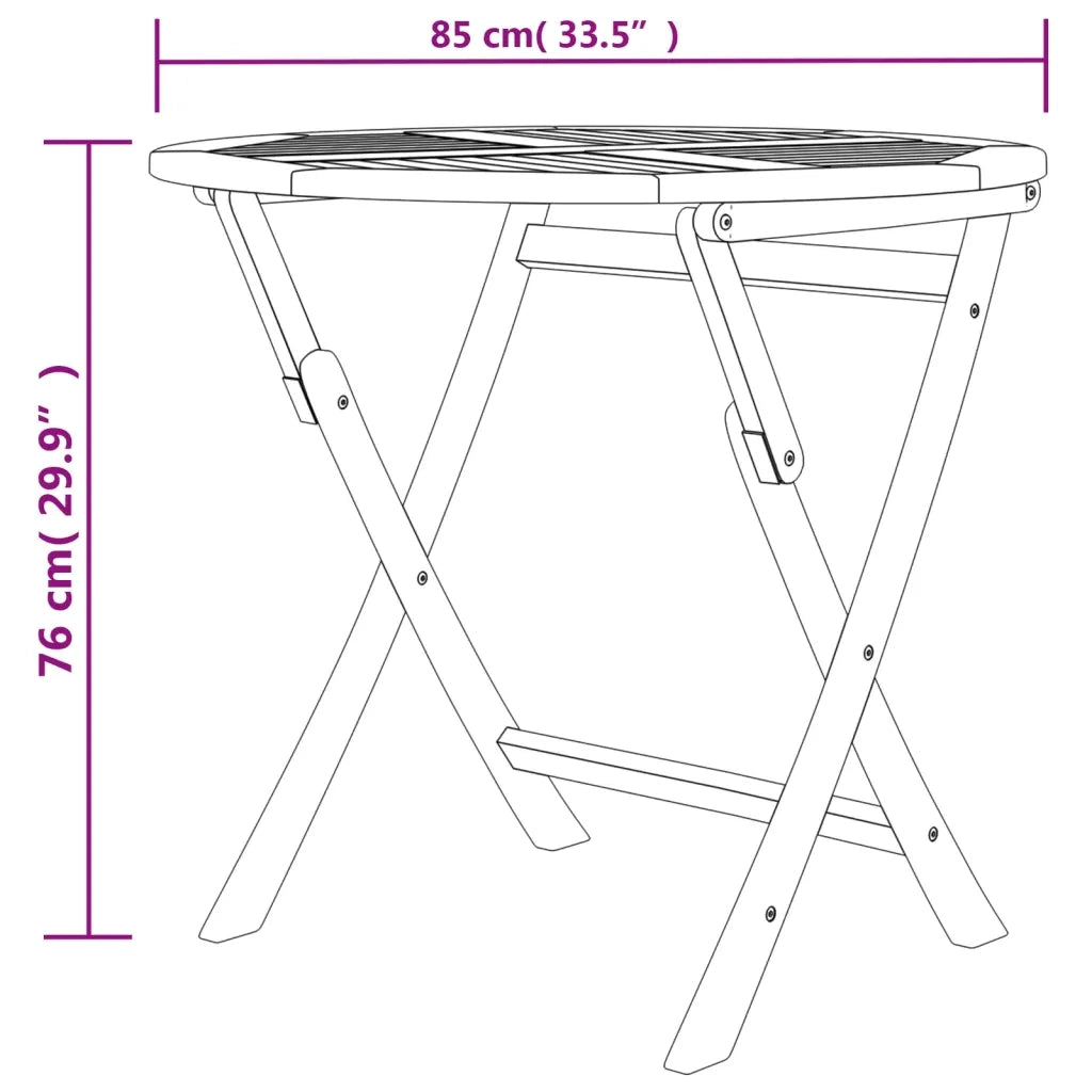 Set da Pranzo per Giardino 5 pz in Legno Massello di Teak 3155021