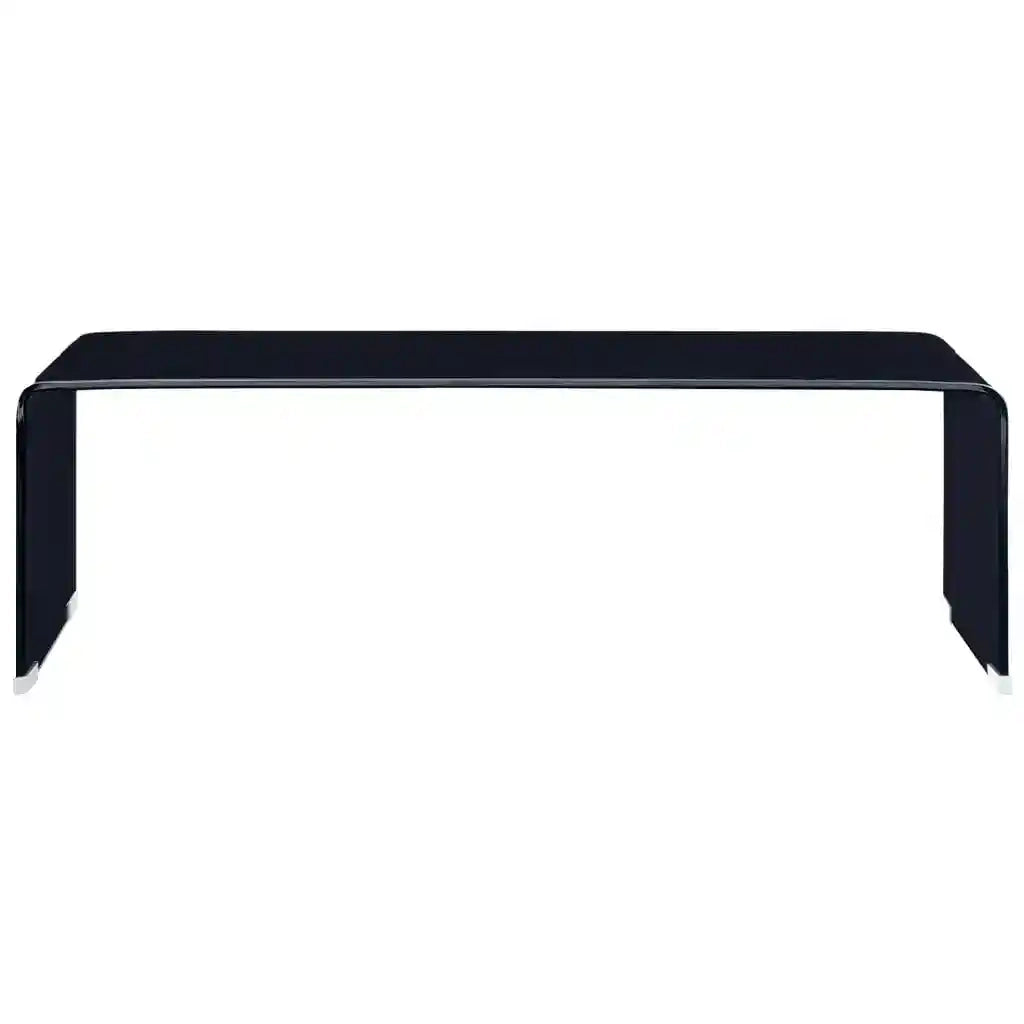 Tavolino da salotto | Tavolino da caff¨¨ | Tavolino da Soggiorno Nero 98x45x31 cm in Vetro Temperato