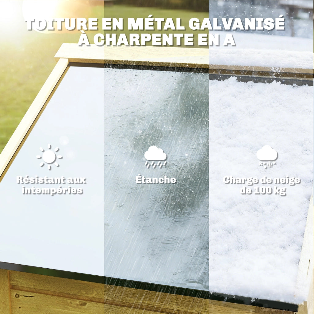 Armadio da Giardino in Legno ¨C zephmum ¨C Naturale 85x58x213