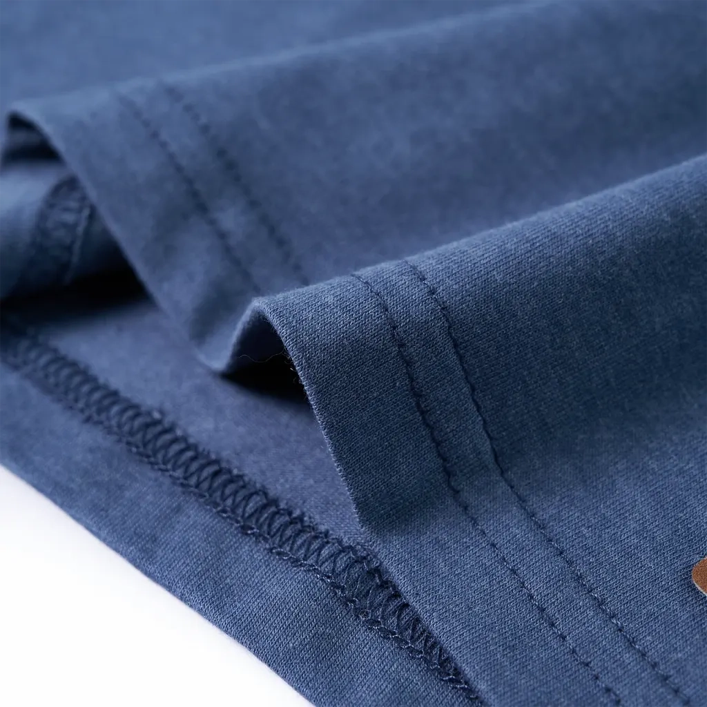 Maglietta Bambino a Maniche Lunghe Blu Mélange 116 12991