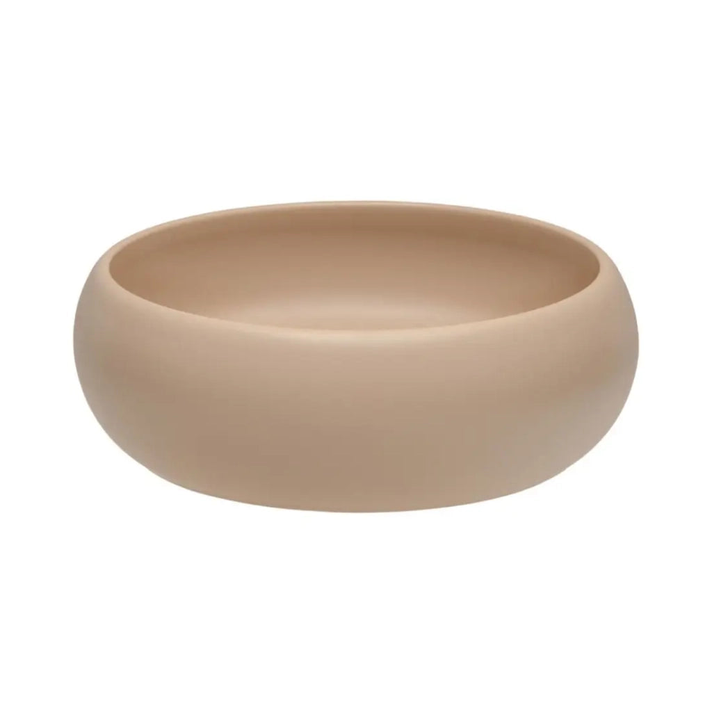 Set da bagno ICON: mobile sotto lavabo 80cm cachemire + piano per lavabo + lavabo da appoggio rotondo