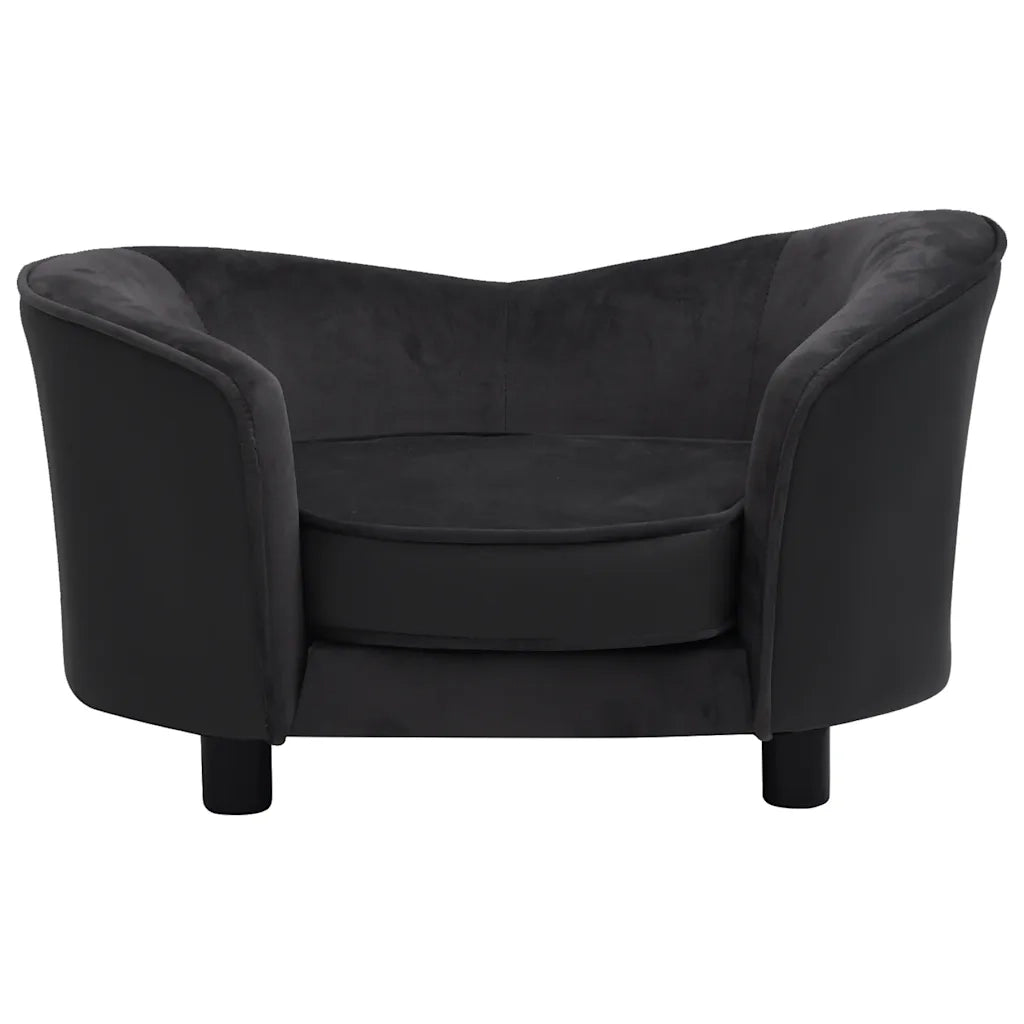 Divano per Cani-Sofa per animali domestici-Divanetto Nero 69x49x40 cm in Peluche e Similpelle