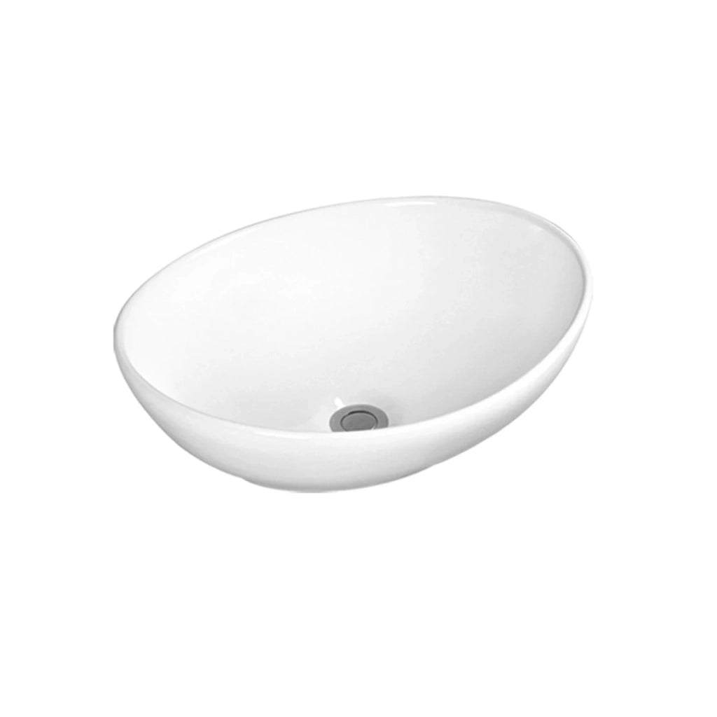 Lavabo ovale LINPH in ceramica 41x34 cm bianco lucido