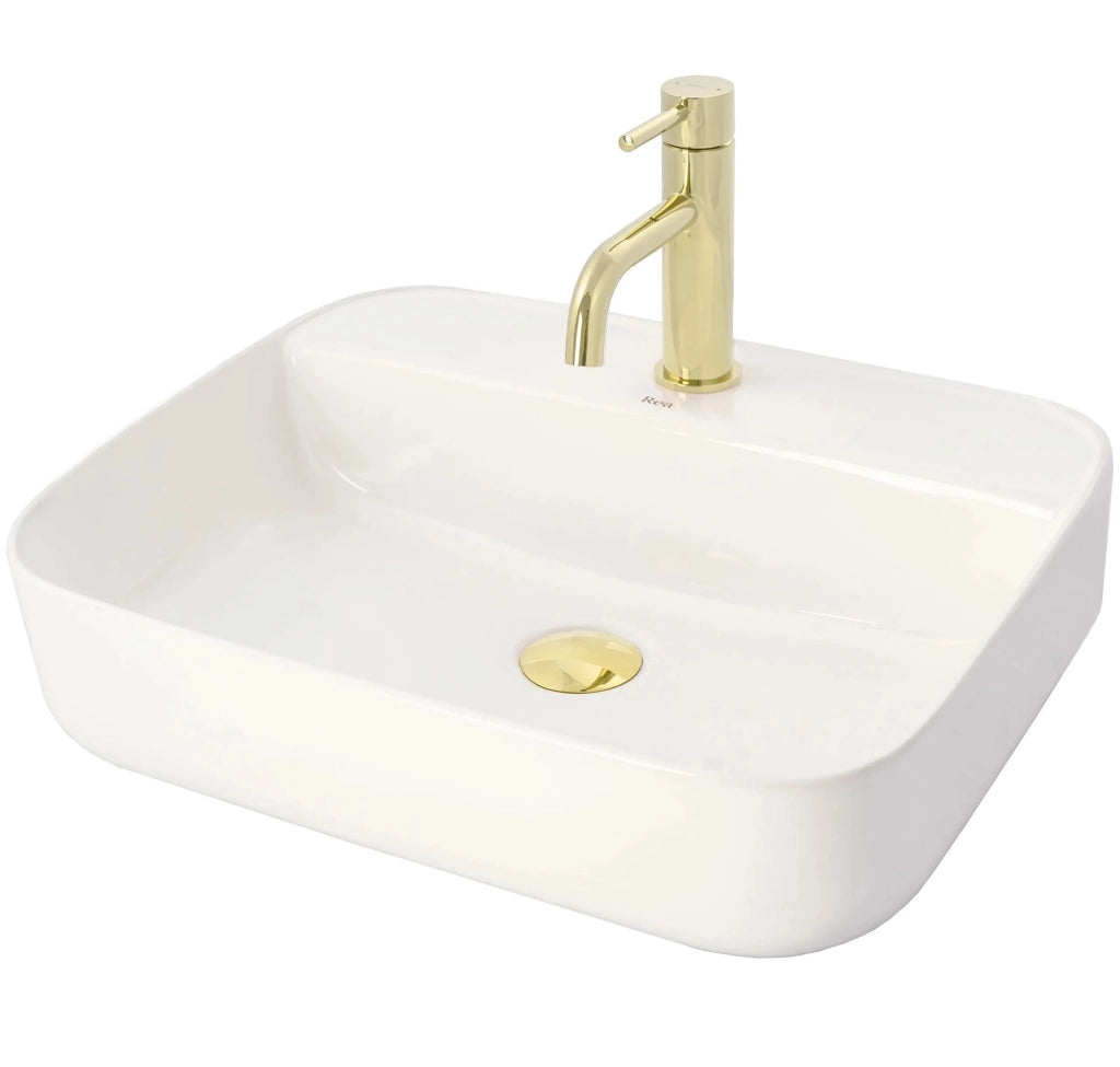 Rubinetto Da Lavabo Rea Lungo L. Gold Low