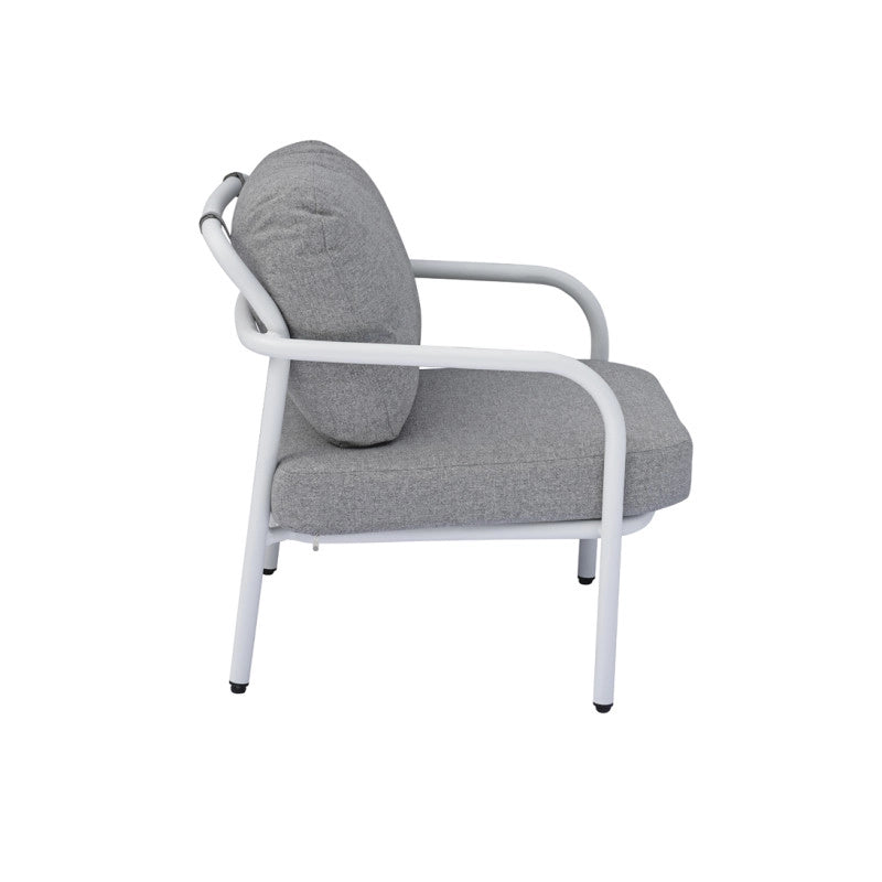 Salotto Almeria Alluminio Bianco Tavolino Gress Moia