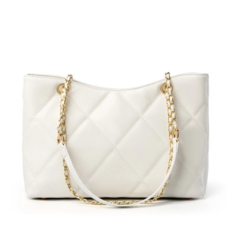 Borsa a tracolla da donna in vera pelle, colore bianco.