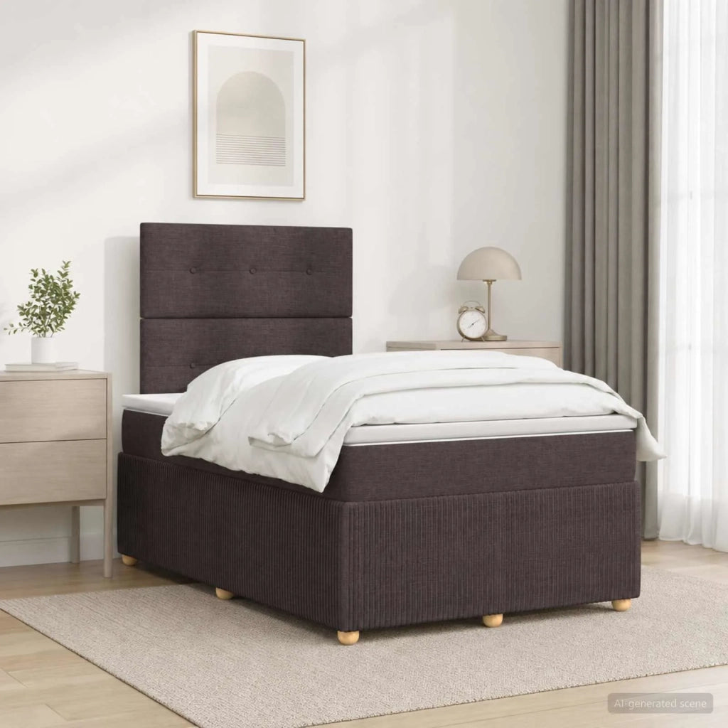 Letto box spring con materasso Marrone Scuro 120 x 200 cm 3454371