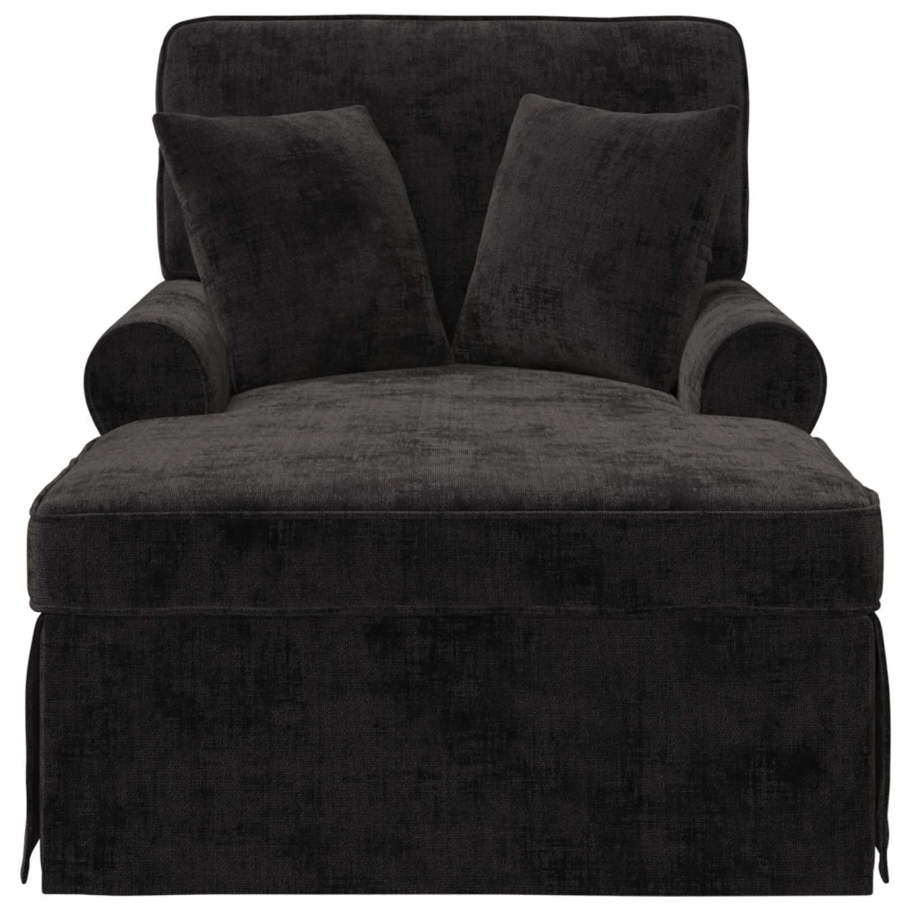 Chaise Longe con Gonna con cuscino Nero 157 x 91 x 91 cm ARES 42022959