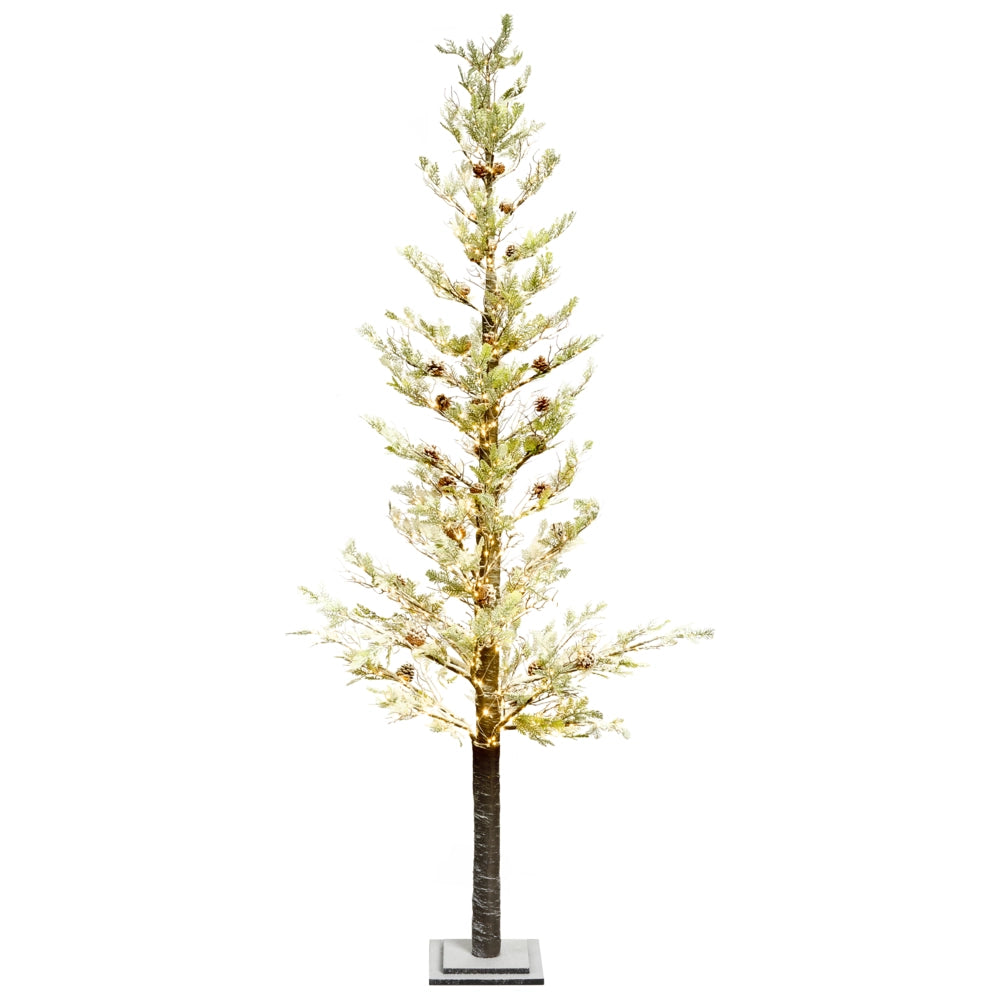 Albero di Natale artificiale con luci LED 245 cm per esterni e interni bianco stile moderno classico