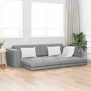 Divano Letto da Pavimento 2-in-1 Grigio Chiaro 245x150x60.5 cm Tessuto