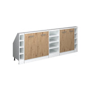 Vicco Mobile cucina sottotetto Rovere artigianale/bianco 210 cm Set di 5