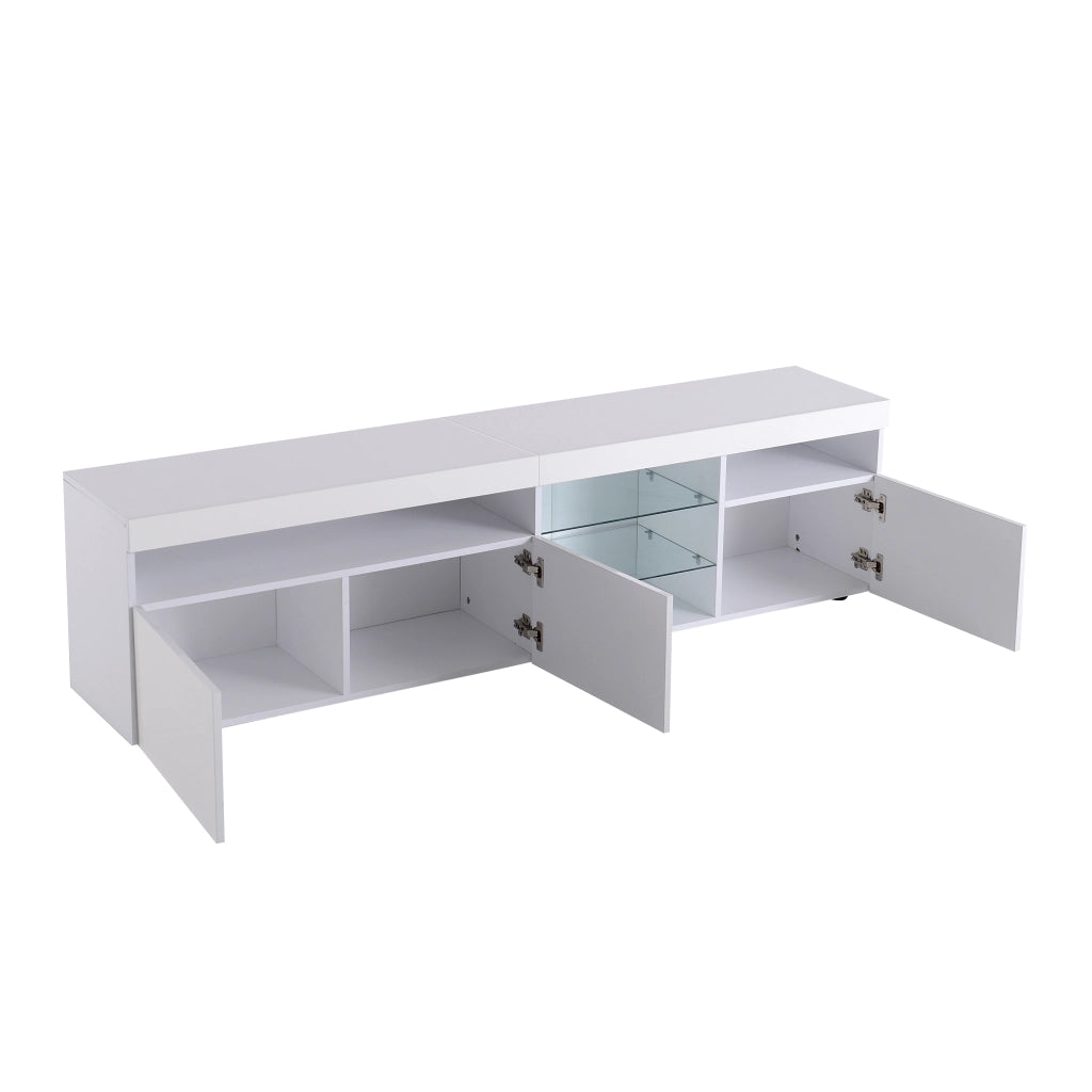 Mobile TV 180x35x48 cm; illuminazione LED variabile; MDF; bianco