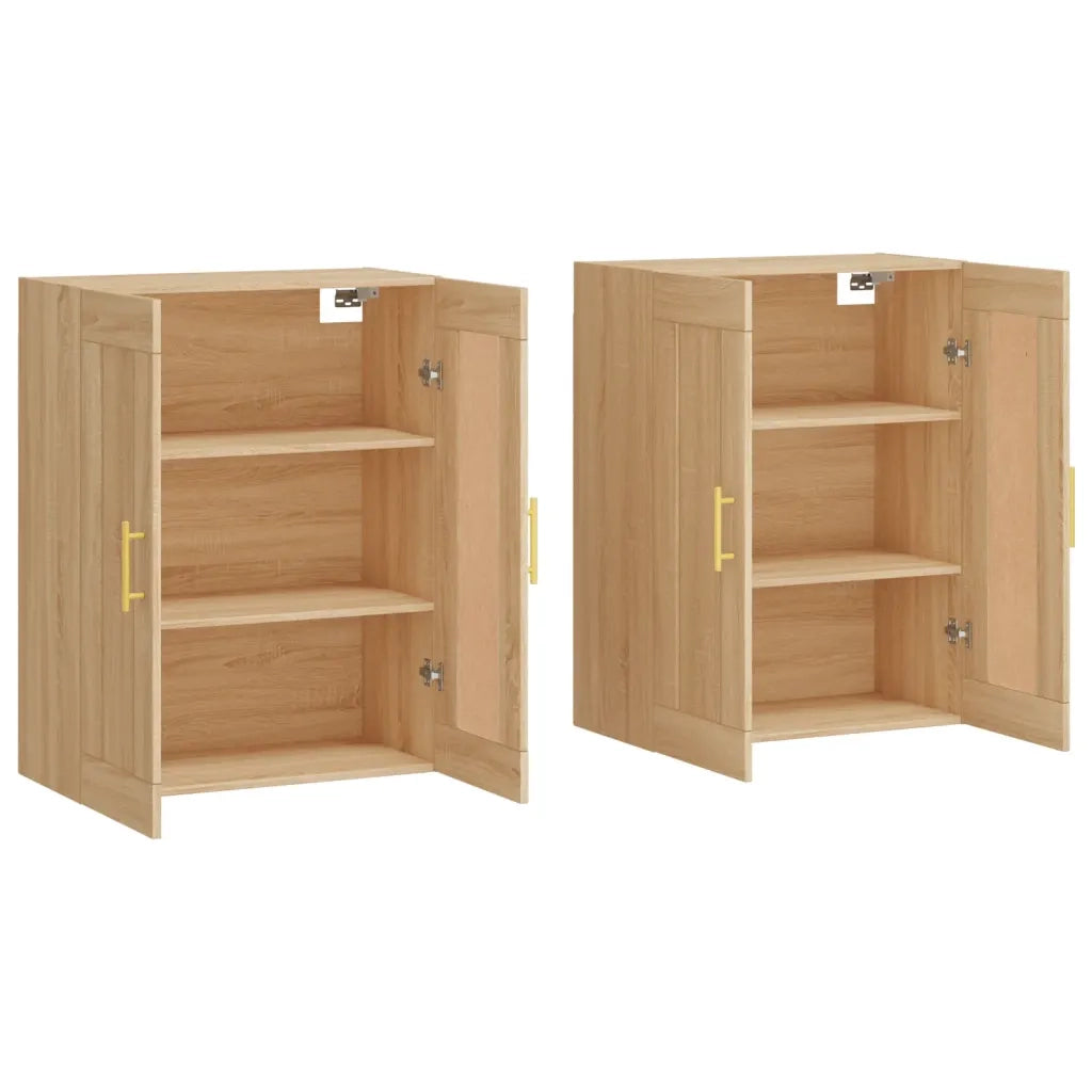 Armadietti a Parete 2 pz Rovere Sonoma in Legno Multistrato 3198004