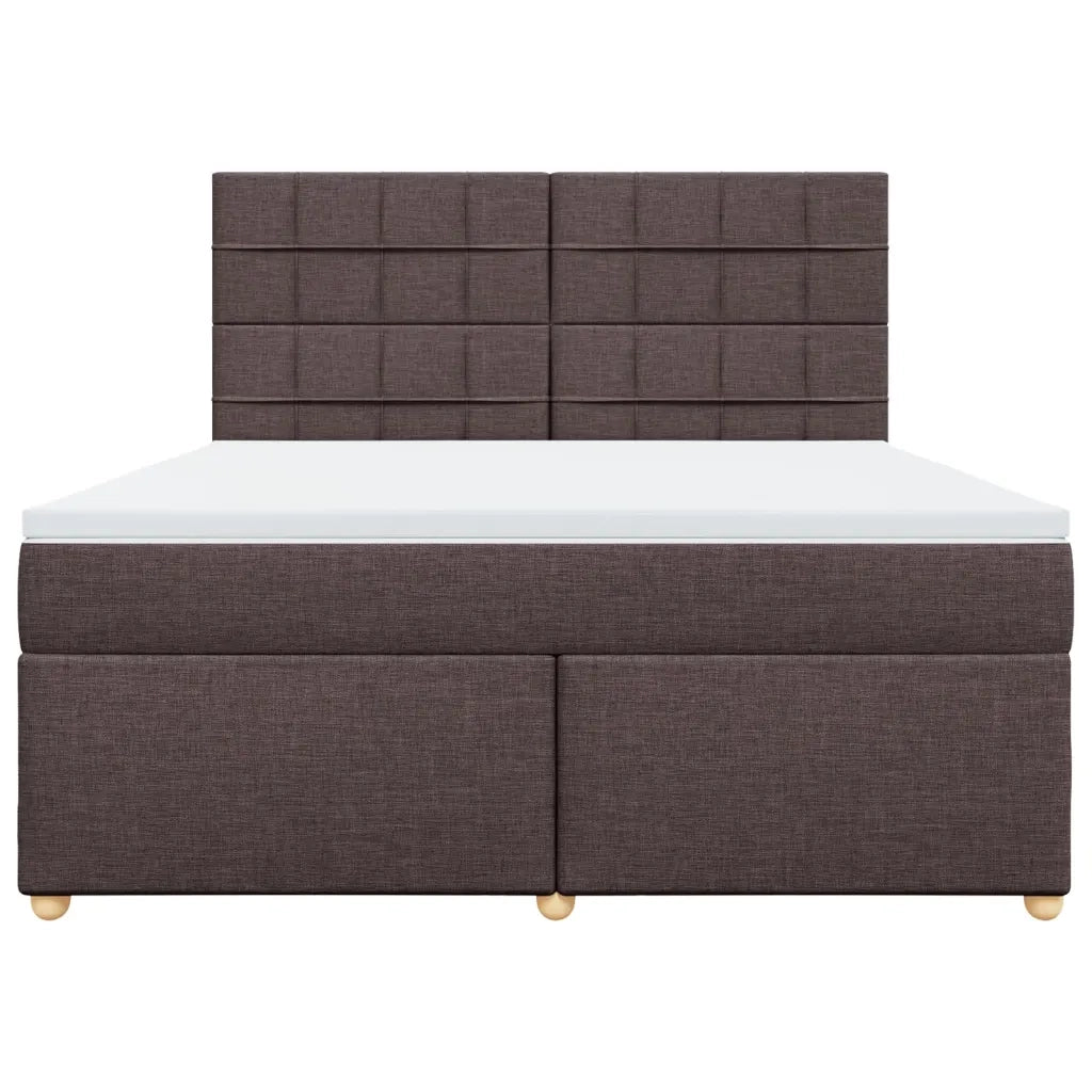 Giroletto a Molle con Materasso Marrone Scuro 180x200cm Tessuto 3291362