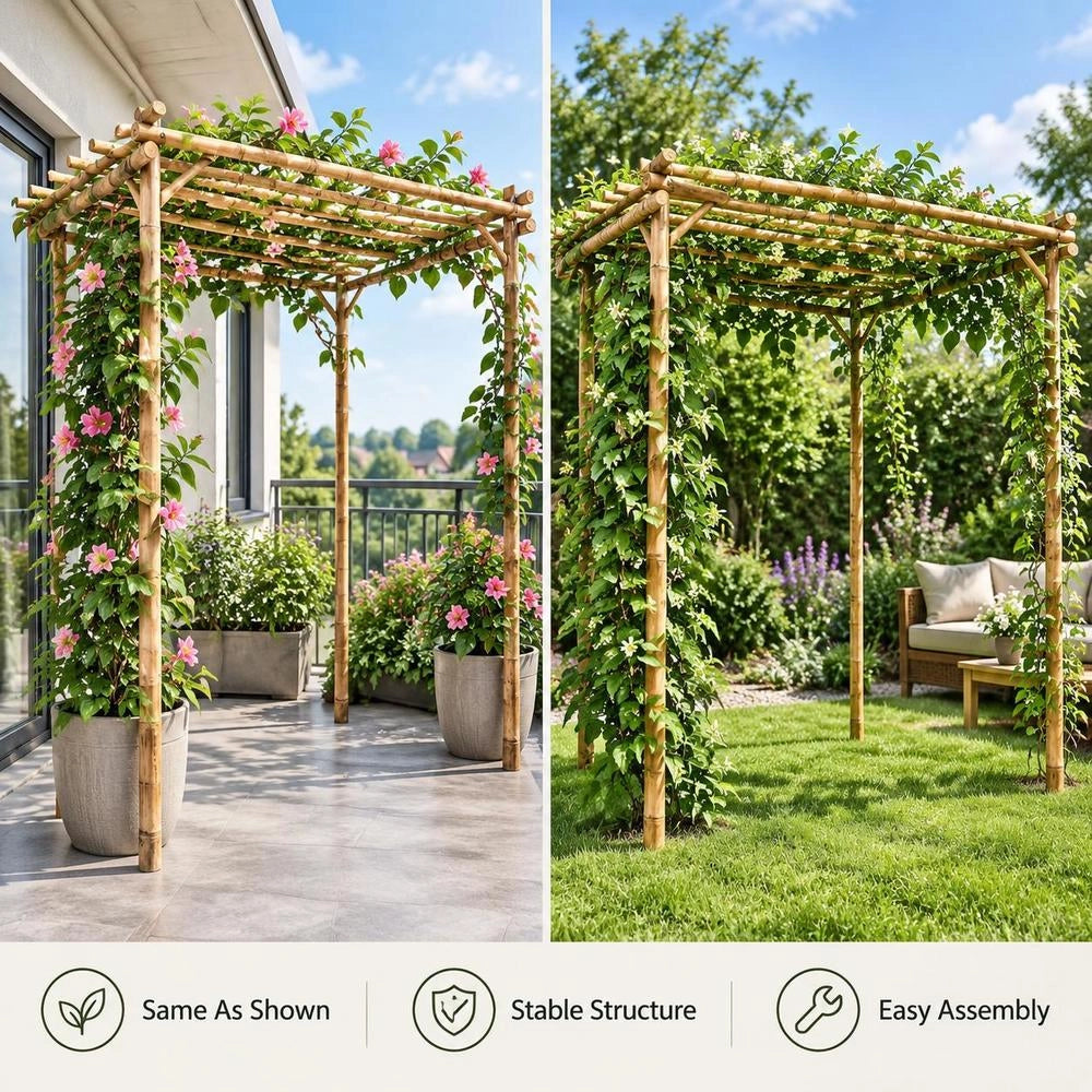Pergola Bamboo 170x170x220 Cm